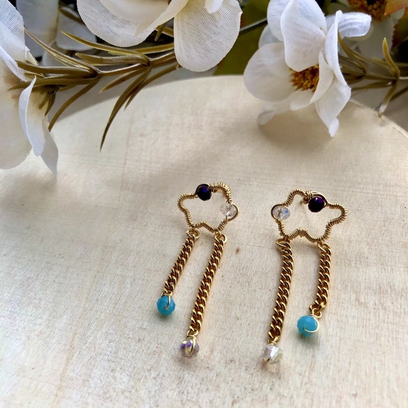 Handmade Rain cloud earrings - Picture 1 of 2
